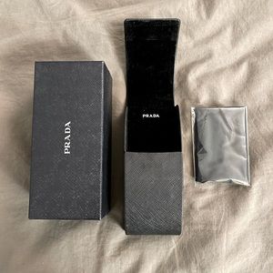 Prada Saffiano Sunglasses/Eyeglasses Hard Case with Cleaning Cloth and Gift Box